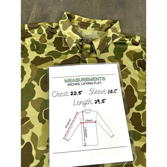 Grunt Style Camo Print Short Sleeve Button Front Polo Shirt Men's L Camouflage - Picture 6 of 8